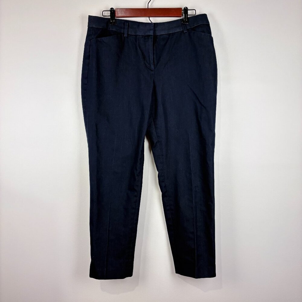 Talbots Blue Navy Hampshire Ankle Dress Pants Office Preppy